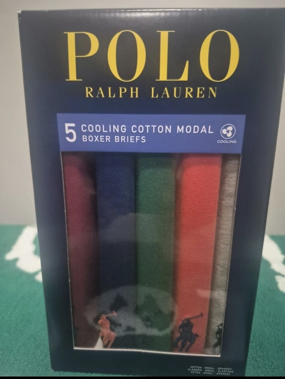 Polo Ralph Lauren 5 Cooling Cotton Modal Boxer Briefs Size Large